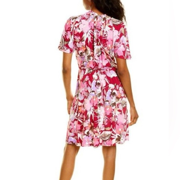 Maggy London Pink Floral Midi Dress - Picture 2 of 7